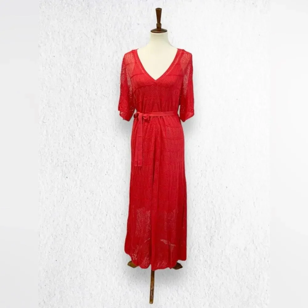 Boden Pointelle Knitted Midi Dress Women's Size 8 - Picture 3 of 13